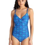 Blu4u γυναικείο ολόσωμο εμπριμέ μαγιό ντραπέ 'BLUE IKAT' 26358582
