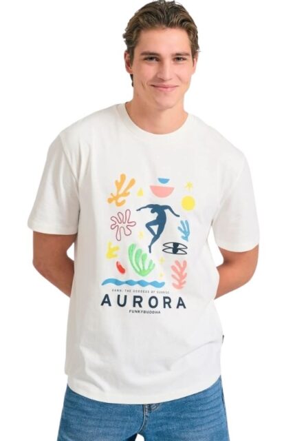 Funky Buddha ανδρικό t-shirt με graphic τύπωμα FBM011-049-04