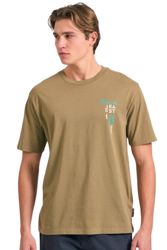 Funky Buddha ανδρικό t-shirt με graphic τύπωμα στην πλάτη FBM011-331-04