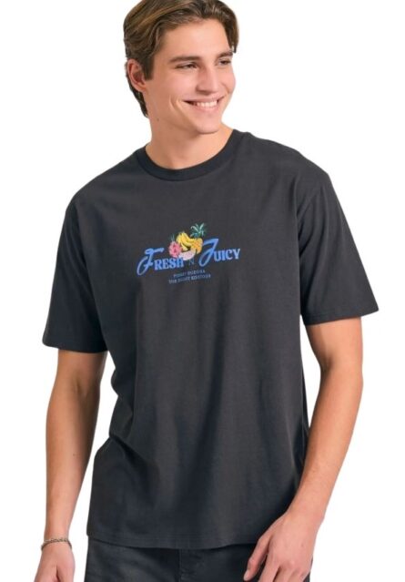 Funky Buddha ανδρικό t-shirt με τύπωμα στην πλάτη FBM011-051-04