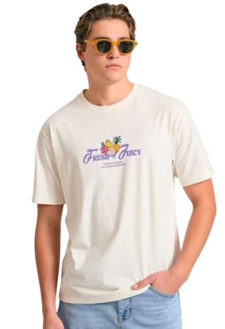 Funky Buddha ανδρικό t-shirt με τύπωμα στην πλάτη FBM011-051-04