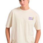 Funky Buddha ανδρικό oversized t-shirt με τύπωμα στην πλάτη FBM011-052-04