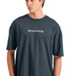 Funky Buddha ανδρικό oversized t-shirt με retro frame τύπωμα FBM011-063-04