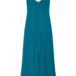 Funky Buddha γυναικείο λινό midi φόρεμα με ανοιχτή πλάτη FBL011-106-13