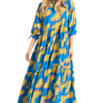 Funky Buddha γυναικείο φόρεμα loose fit με τύπωμα FBL011-119-13