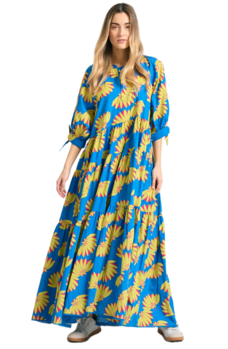 Funky Buddha γυναικείο φόρεμα loose fit με τύπωμα FBL011-119-13