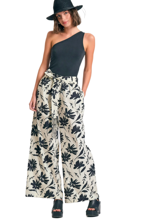 Funky Buddha γυναικεία παντελόνα φλοράλ FBL011-122-02