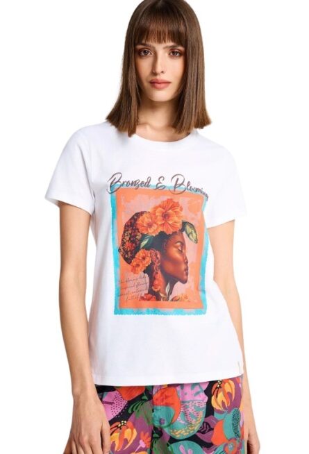 Funky Buddha γυναικείο t-shirt με τύπωμα FBL013-134-04
