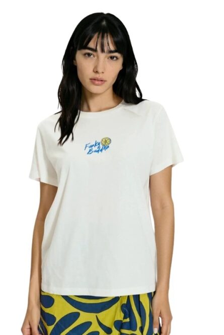 Funky Buddha γυναικείο t-shirt με τύπωμα FBL013-143-04