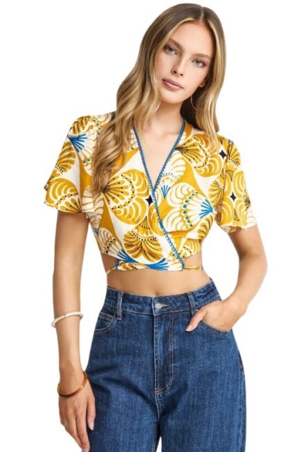 Funky Buddha γυναικείο κρουαζέ cropped τοπ FBL013-102-17