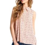 Funky Buddha γυναικείο φλοράλ αμάνικο πουκάμισο FBL013-104-05
