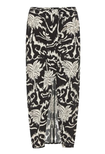 Funky Buddha γυναικεία midi φούστα εμπριμέ με άνοιγμα FBL013-105-14
