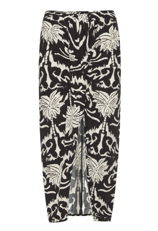 Funky Buddha γυναικεία midi φούστα εμπριμέ με άνοιγμα FBL013-105-14