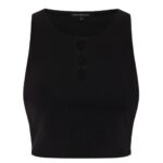 Funky Buddha γυναικείο αμάνικο crop top με ανοίγματα FBL013-109-17