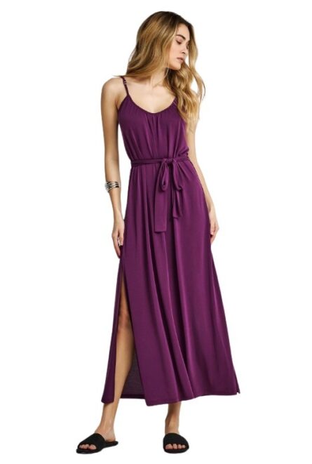 Funky Buddha γυναικείο relaxed μάξι φόρεμα με ζώνη στη μέση FBL013-111-13