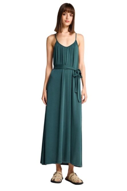 Funky Buddha γυναικείο relaxed μάξι φόρεμα με ζώνη στη μέση FBL013-111-13