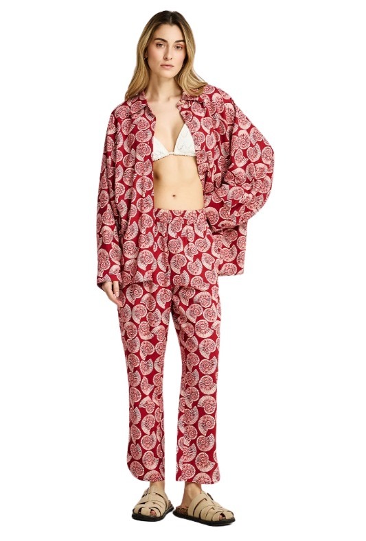 Funky Buddha γυναικείο ψηλόμεσο εμπριμέ παντελόνι FBL013-125-02