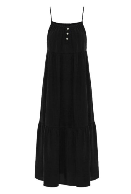 Funky Buddha γυναικείο μονόχρωμο μάξι φόρεμα FBL013-142-13