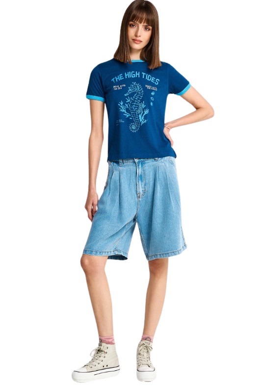 Funky Buddha γυναικείο τζιν σορτς FBL013-162-03