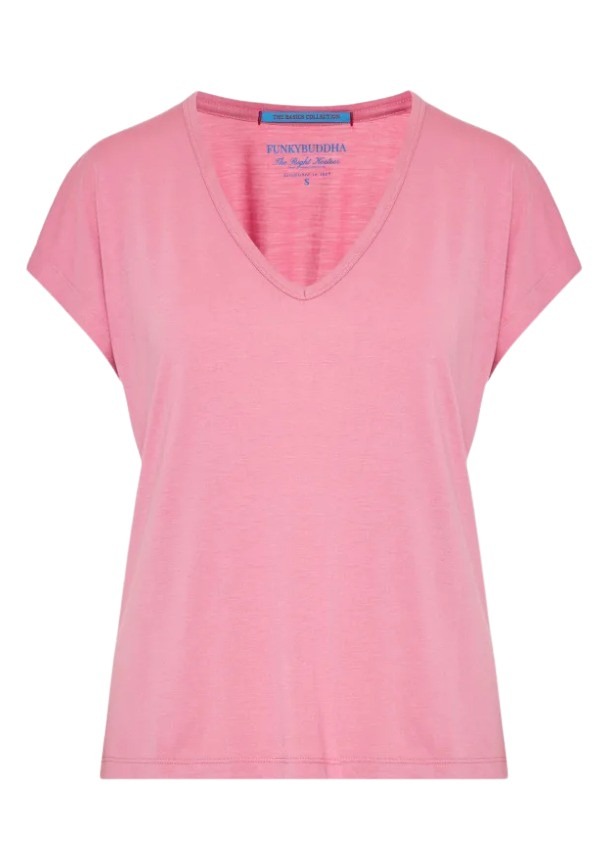 Funky Buddha γυναικείο μονόχρωμο t-shirt FBL013-111-04