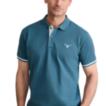 Navy&Green ανδρική μονόχρωμη πόλο μπλούζα 24GE.1038