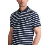 Navy&Green ανδρική ριγέ πόλο μπλούζα 24GE.944.2