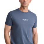 Navy&Green ανδρικό μονόχρωμο t-shirt τύπωμα 24TU.346/6R