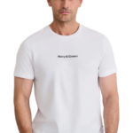 Navy&Green ανδρικό μονόχρωμο t-shirt τύπωμα 24TU.346/6R