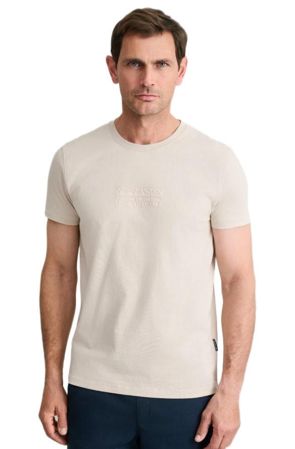 Navy&Green ανδρικό μονόχρωμο t-shirt τύπωμα 24TU.346/8R