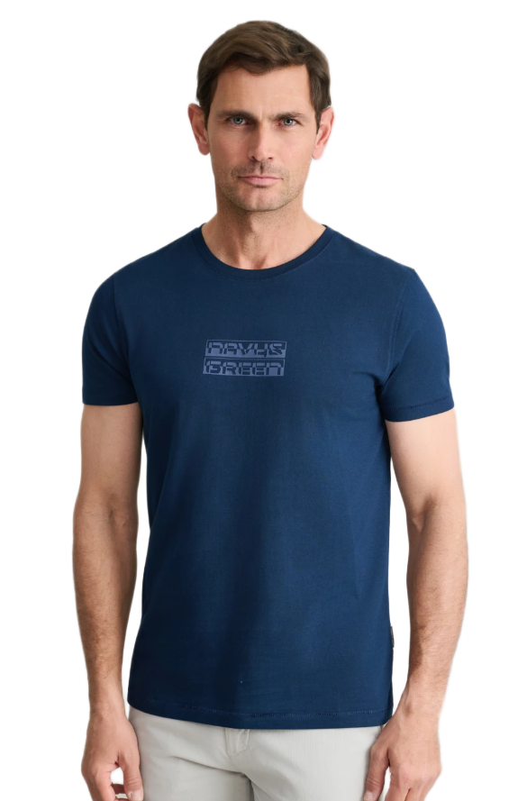 Navy&Green ανδρικό μονόχρωμο t-shirt τύπωμα 24TU.346/8R
