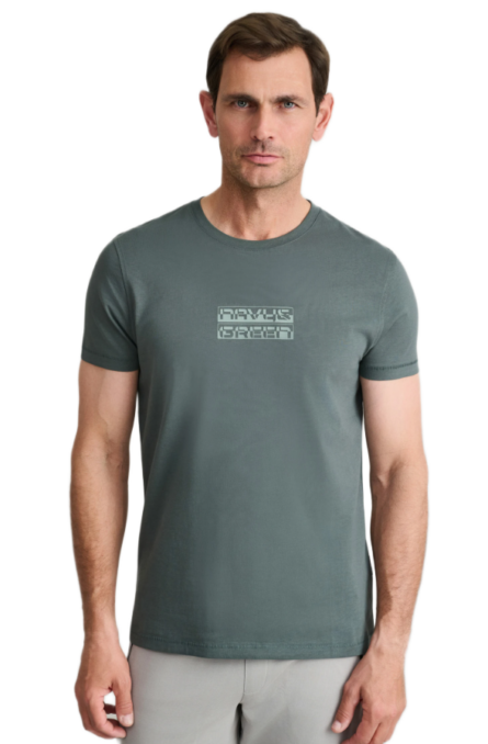 Navy&Green ανδρικό μονόχρωμο t-shirt τύπωμα 24TU.346/8R