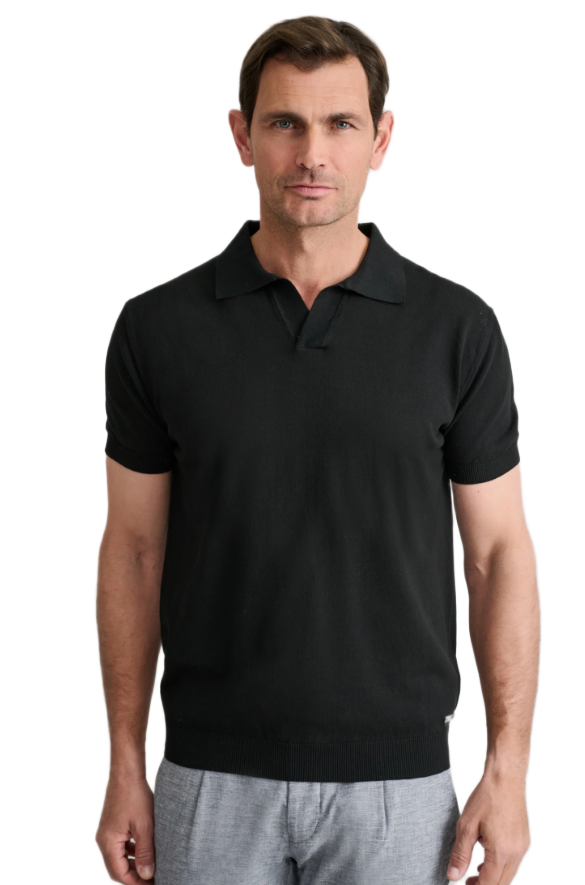 Navy&Green ανδρική μονόχρωμη crepe πόλο μπλούζα 24AR.981/PLV.1