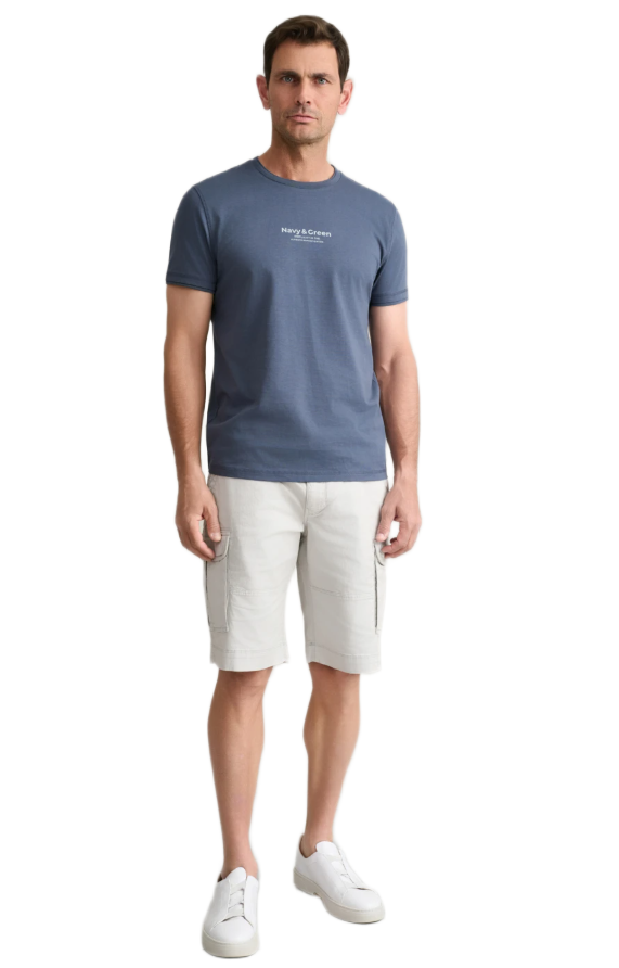 Navy&Green ανδρική cargo βερμούδα με ζώνη 24RE.123/CGV.2
