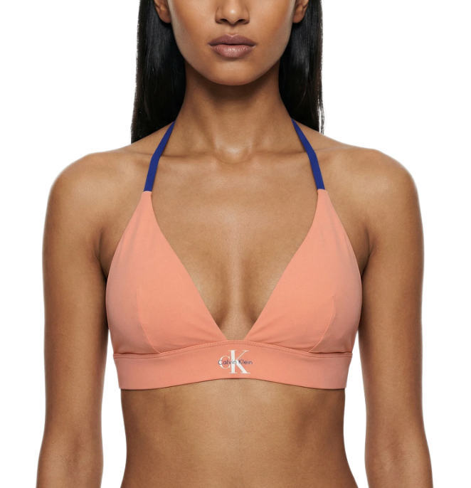 Calvin Klein γυναικείο μονόχρωμο μονοκίνι τοπ τρίγωνο Q61225