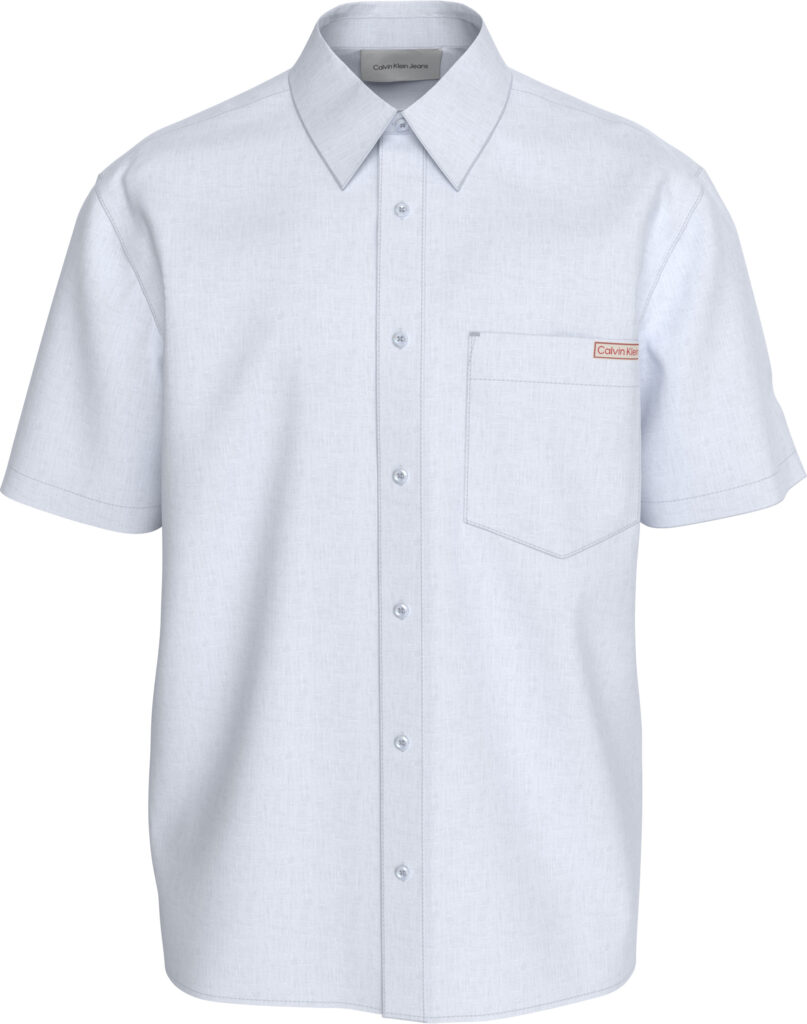 Calvin Klein ανδρικό κοντομάνικο πουκάμισο Solid Casual Linen Classic  LV04RF120G