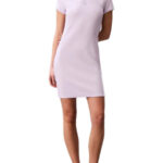 Calvin Klein γυναικείο κοντομάνικο ριμπ φόρεμα LV047F241G
