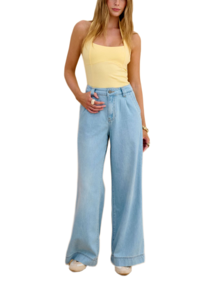 Attrattivo γυναικείο παντελόνι τζιν wide leg 9923037