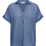 Only γυναικείο μονόχρωμο τοπ ONLCHARIS LIFE CAP SLEEVE SHIRT 15363976