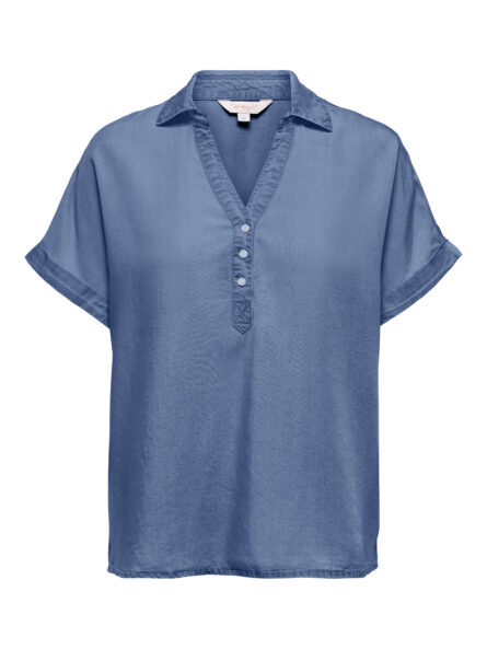 Only γυναικείο μονόχρωμο τοπ ONLCHARIS LIFE CAP SLEEVE SHIRT 15363976
