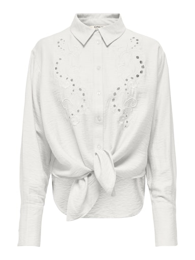 Only γυναικείο πουκάμισο με κέντημα ONLBIRONA LINO L/S TIE SHIRT 15365768