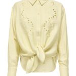 Only γυναικείο πουκάμισο με κέντημα ONLBIRONA LINO L/S TIE SHIRT 15365768
