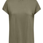 Only γυναικείο μονόχρωμο t-shirt ONLHANNAH S/S BATSLEEVE TOP 15371576