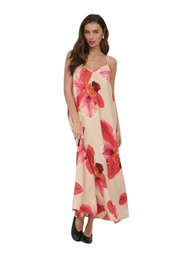 Only γυναικείο φλοράλ φόρεμα ONLRESI-ELANOR STRAP BIG FLOWR DRESS 15372628