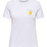 Only γυναικείο t-shirt με τύπωμα ONLKITA S/S PEARL TOP BOX 15375848