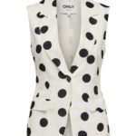 Only γυναικείο γιλέκο πουά ONLVIESTA S/L LINEN BL WAISTCOAT 15375017
