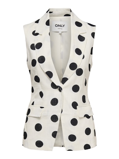 Only γυναικείο γιλέκο πουά ONLVIESTA S/L LINEN BL WAISTCOAT 15375017