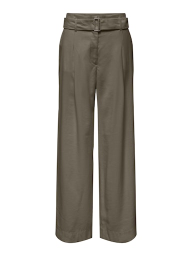 Only γυναικείο μονόχρωμο παντελόνι με ζώνη ONLTILA LIFE HW BELT WIDE PANT 15367390