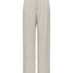 Only γυναικείο μονόχρωμο παντελόνι ONLSIESTA MW LINEN BL PLEAT WIDE 15367424