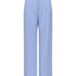 Only γυναικείο μονόχρωμο παντελόνι ONLSIESTA MW LINEN BL PLEAT WIDE 15367424