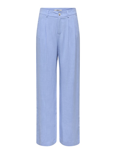 Only γυναικείο μονόχρωμο παντελόνι ONLSIESTA MW LINEN BL PLEAT WIDE 15367424